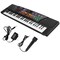 Black 54 Keys Kids Electronic Music Piano with Microphone and Headphone Jack